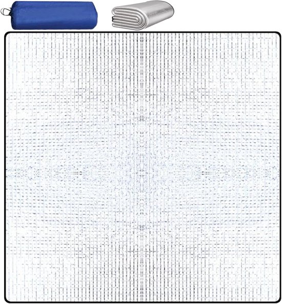 SnelShoppen - 200 x 200 cm Aluminium Isolatiemat - Opvouwbare Campingmat - Thermomat voor Camping, Strand, Wandelen - Zilver - Ideaal als Yogamat
