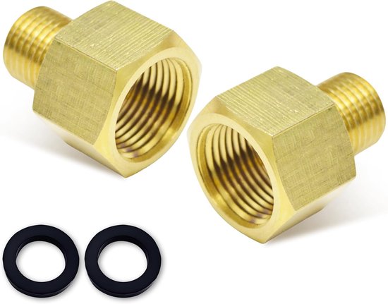 SnelShoppen - 2pcs Gas Aansluitadapter 3/8 Inch Vrouwelijk x 1/4 Inch Messing Mannelijk voor Gasfles Aansluiting, LPG Slang Koppeling, Veilig en Duurz