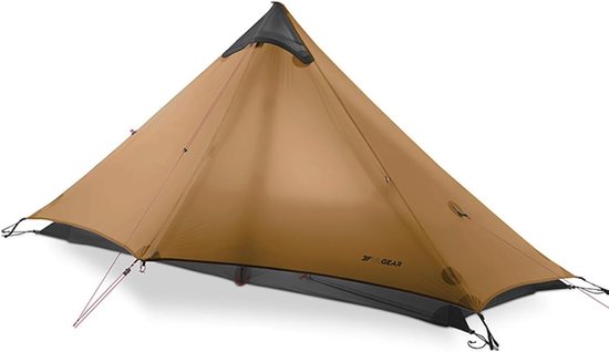 SnelShoppen - 3F Lanshan1 Ultralichte Tent 3/4 Seizoenen Draagbare Backpacktent voor 1 Persoon - 15D Siliconen Gecoat Waterdicht - Poleless Dubbellaag