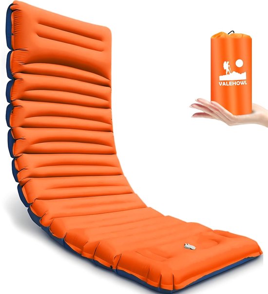 SnelShoppen - 4 Inch Dikke Opblaasbare Slaapmat voor Camping met Voetpomp en Kussen, Lichtgewicht Kampeermatras voor Buiten, Backpacken en Hiking