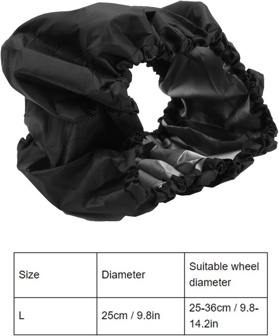 SnelShoppen - 4 Stuks Bolderwagen Wielen Beschermcovers, Beschermende Wielenhoezen voor Bolderwagen, Zwart L, 25-36cm, Perfect voor Kinderen en Buiten