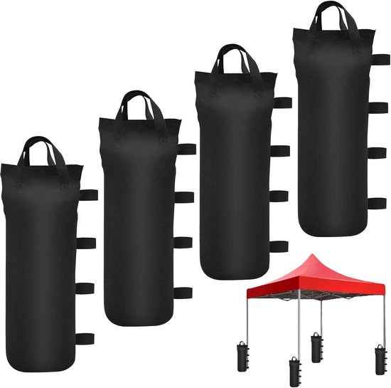 SnelShoppen - 4 Stuks Zandzakken voor Paviljoenen, Waterdicht en Duurzaam Oxford, Gemakkelijk te Dragen, Ideaal voor Tent, Parasols en Camping