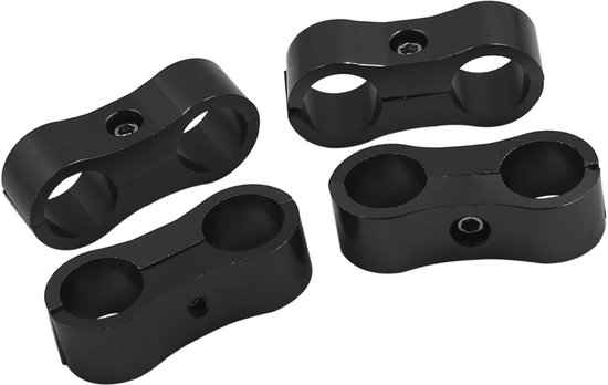 SnelShoppen - 4PC AN6 13mm Zwart Aluminium Legering Verwarmingsolie Slangklem Adapter Vervangingsset - Duurzaam en Betrouwbaar