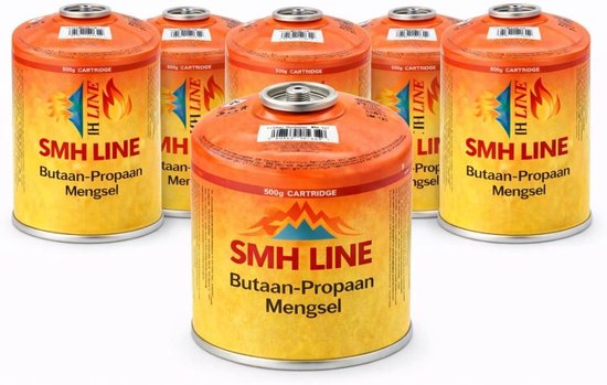 SnelShoppen - 6 x 500g Gasflessen - Cartouche - Schroefpatroon met Easy Clic - Propaan Butaangas voor Camping, Tuin en Onkruidbranders - Ideaal voor B