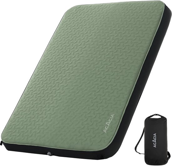 SnelShoppen - ACACIA 10 cm dik zelfopblazend slaapkussen met schuim, Y-vormige telescopische structuur, ultradraagbare campingmatras met pompzak, comp