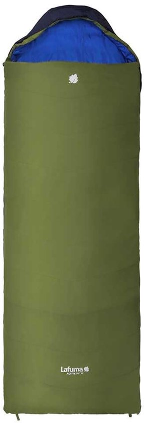 SnelShoppen - Active 10° XL Slaapzak Volwassenen - Waterafstotend Synthetisch met Compressiezak - Comforttemperatuur 12°C - Groen - Perfect voor Campi