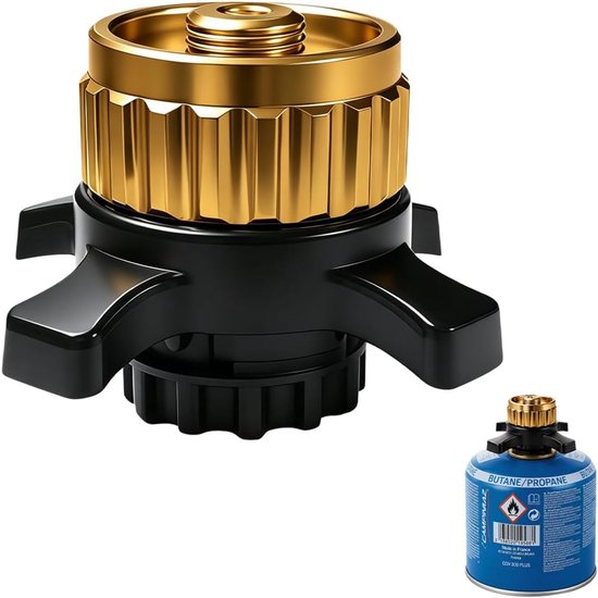 SnelShoppen - Adapter voor gaspatronen CV/Easy-Click, bajonetsluiting naar 7/16 inch schroefdraadaansluiting, aluminiumlegering, universeel voor kampe