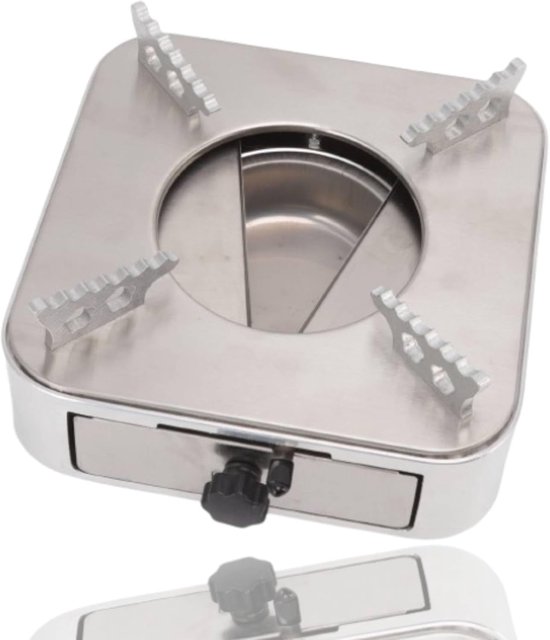 SnelShoppen - Alcohol Burner Camping Stove - Draagbare RVS Alcohol Koker voor Thuis en Buiten - Ideaal voor Kamperen, Barbecue en Tuinfeesten - 18.5x1