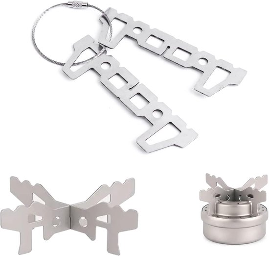SnelShoppen - Alcohol Stove Cross Stand - RVS Camping Kookstandaard - Ultra Licht & Draagbaar - Ideaal voor Kamperen, Picknicken en Hiken