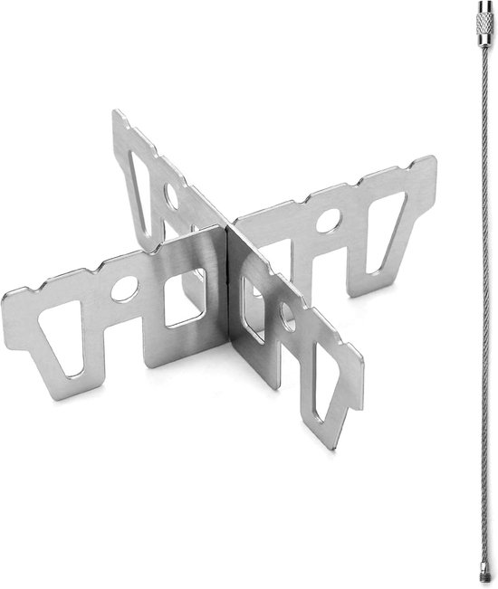 SnelShoppen - Alcohol Stove Rack - Cross Stand Houtskool Brander - Roestvrij Staal - Lichtgewicht Camping Accessoire - 95.5mm x 29mm - Perfect voor Hi