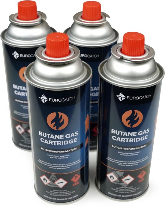 SnelShoppen - Butaan Gaspatronen - Gasflessen - Butaan Gas Cans - Navulling - 227 g - 4 Stuks - Perfect voor Camping en Avonturen