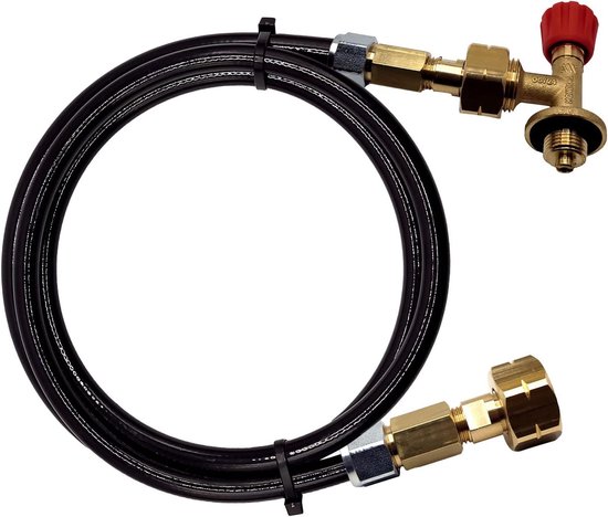 SnelShoppen - Butane Gas Bottle Adapter met 1 m 8 mm Slang - Geschikt voor Camping, Refill Kit, Duurzaam en Robuust, Voor Campingaz 901, 904, 907