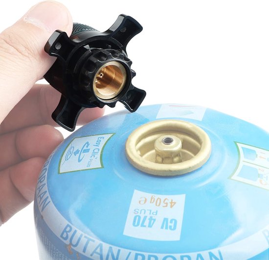 SnelShoppen - Camp Valve Cartridge Adapter voor Campingaz CV Gascartouche - Verbindt Bayonet naar 7/16" Draad - Ideaal voor Kamperen en Buitenactivite