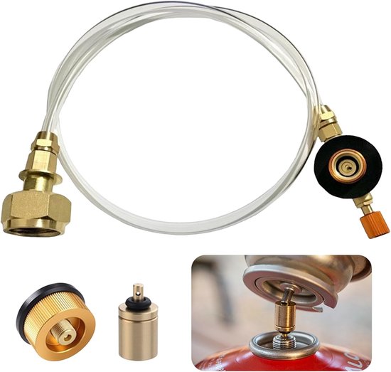 SnelShoppen - Camping Gas Cartridges met LPG Adapter en Slang - Butaan Gasfles voor Schroefventielen - Corrosiebestendige Materialen voor Veilig Gebru