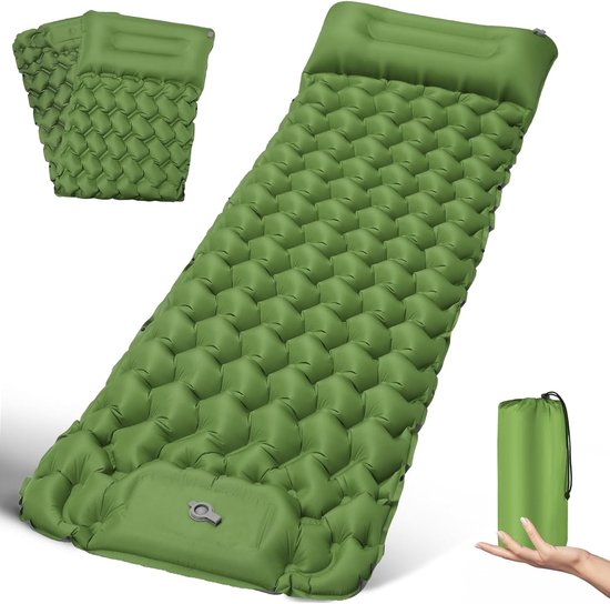 SnelShoppen - Camping Mat Zelfopblazende Isolatiemat Ultralichte Slaapmat 200 x 68 cm Ideaal voor Kamperen, Wandelen, Festivals en Buitenactiviteiten