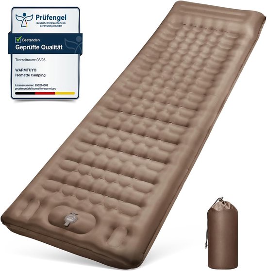 SnelShoppen - Camping Slaapmat 12 cm Dikke Opblaasbare Matras Waterdicht met Voetpomp en Kussen voor Hiking, Strand en Buitenactiviteiten