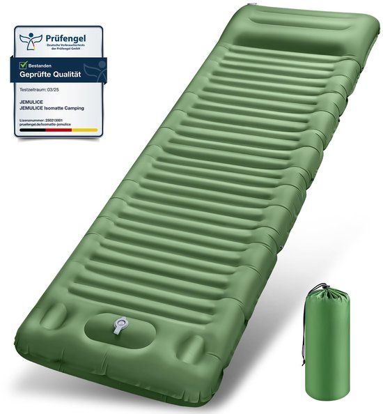 SnelShoppen - Camping zelfopblazend matras 12 cm dik met voetperspomp, ultralicht en waterdicht luchtmatras voor outdoor, wandelen, backpacken en kamp