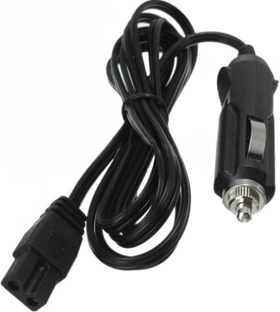 SnelShoppen - Car Cooler Koelbox Mini Koelkast Kabel Plug 2m 12V DC Vervangingskabel voor Auto Koelbox, Zwart, Perfect voor Camping en Picknicks