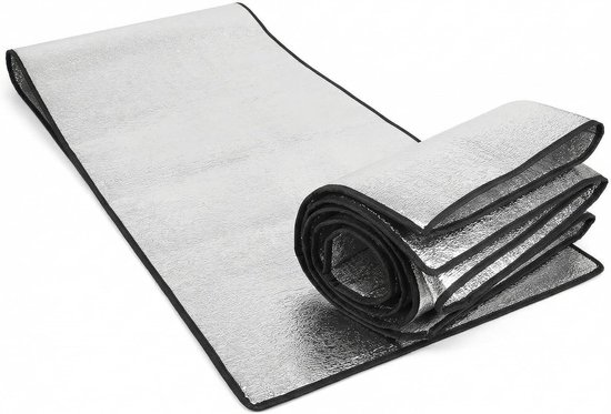 SnelShoppen - Comfortabele Aluminium Slaapmat 3 mm x 200 cm x 200 cm, Opvouwbare Isolatiemat voor Kamperen, Buitenactiviteiten, Schuimmat, Ideaal voor