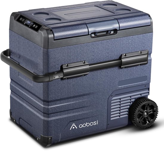 SnelShoppen - Compressorkoelbox 55 liter met accu, app & LED-touch, tot -20 °C, 12V/230V autokoelbox voor camping, vrachtwagen, boot & camper, dubbele
