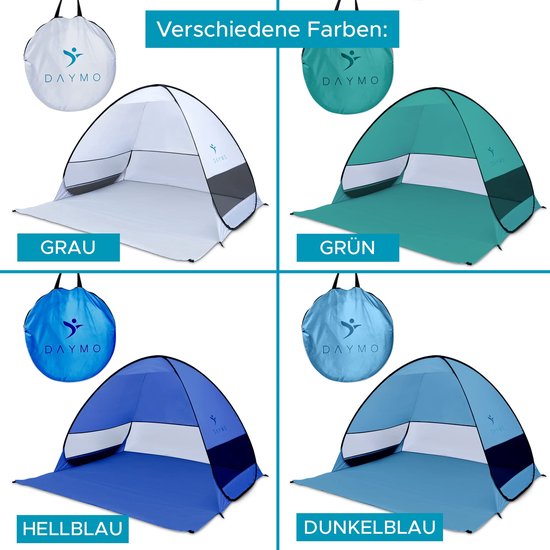 SnelShoppen - DAYMO Strandtent, Windschelp Tent, 190 x 160 cm, UV-bescherming 50+, Pop-up Tent, Zelf-ontvouwende Werptent voor Strand, Camping, Tuin,