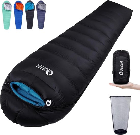 SnelShoppen - Donzen Warme Winter Slaapzak Buiten -8°C tot -23°C Mummie Slaapzak voor Volwassenen en Tieners, Lichtgewicht en Compact voor Kamperen en