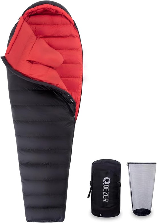 SnelShoppen - Donzen Warme Winter Slaapzak voor Buiten -8°C tot -23°C Vier Seizoenen Mummie Slaapzak voor Volwassenen en Tieners, Lichtgewicht en Comp