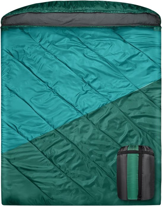 SnelShoppen - Double Sleeping Bag voor 2 Personen, XL Waterproof en Lichtgewicht, Ideaal voor Koud en Warm Weer, Perfect voor Camping, Backpacking en