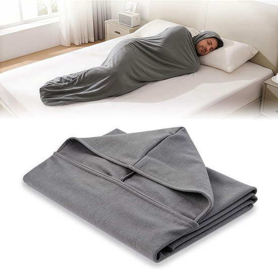 SnelShoppen - Draagbare Slaapzakpod met Capuchon - Lichtgewicht Polyester, Ademend en Compact 50x185 cm - Perfect voor Kamperen, Vliegreizen en Thuisg