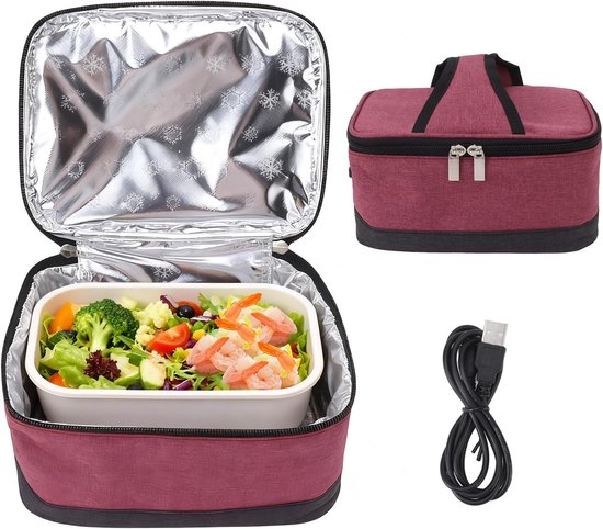 SnelShoppen - Draagbare Voedselverwarmers USB Verhittende Lunchtas Compacte Oven Elektrische Voedselverwarmcontainer voor Reizen Kantoor Kamperen Hiki