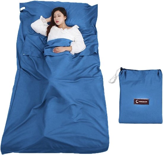 SnelShoppen - Dun microvezel slaapzak met draagtas, ideaal voor binnen, hostels, berghutten, jeugdherbergen, kamperen en outdoor activiteiten