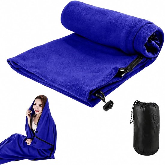 SnelShoppen - Fleece Slaapzak 180 x 82 cm, Zachte Camping Slaapzak voor Lente en Zomer, 2-Weg Rits, Koppelbaar met Dubbele Slaapzak, Wasbaar, Grijs, Z