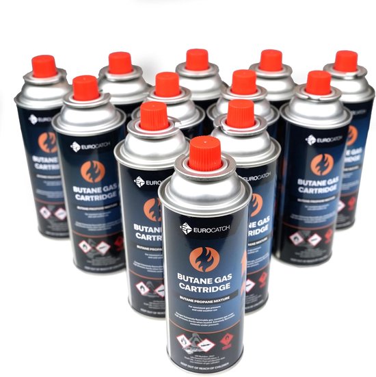 SnelShoppen - Gas Cartridge 12 Stuks - Butaangas - Gasflessen - Navulling - 227g - Voor Camping, Vissen, Outdoor - Veilig en Schoon Gebruik