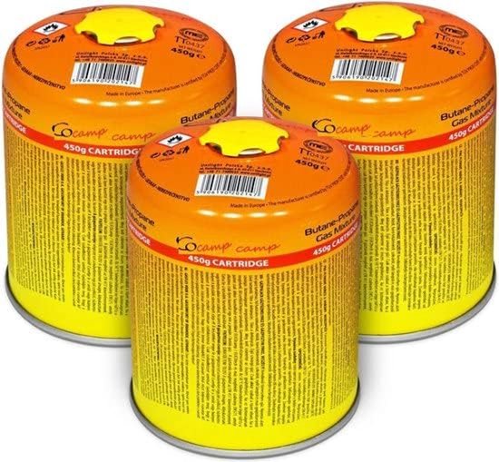SnelShoppen - Gasflessen Schroefpatroon 300g - Easy Clic Cartouche - Camping Gasfornuis - Propaan Butaangas - Onkruidbrander - 3 Stuks Oranje