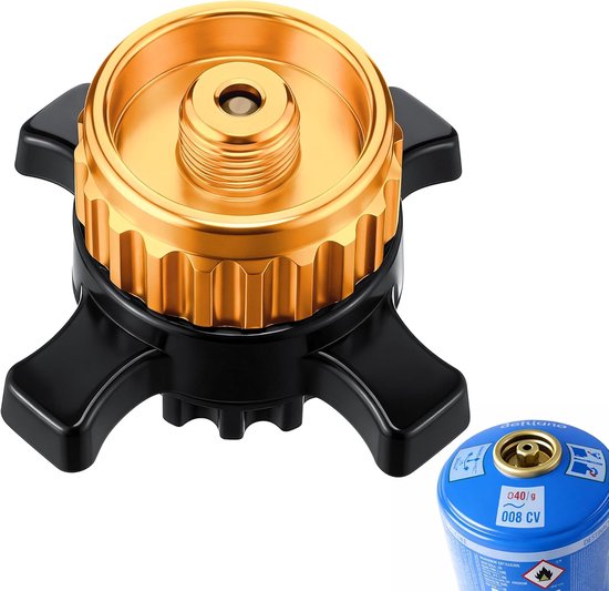 SnelShoppen - Gaskartuschen Adapter Campingaz CV Easy Clic, EN417 Schraubventil, Brass & Metalllegierung, voor Camping & Outdoor-Kocher, Quick Assembl