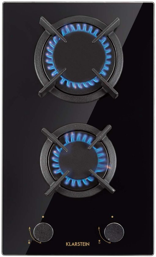 SnelShoppen - Gaskookplaat Inbouw 30 cm met Messing Brander, Veiligheidskleppen, Automatische Uitschakeling, Gietijzeren Pannendrager, Zwart voor Keuk
