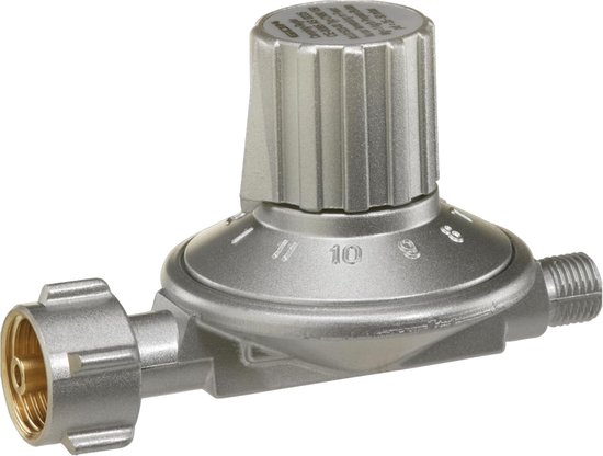 SnelShoppen - GOK Gasdrukregelaar 11-niveaus verstelbaar 25-50 mbar voor Propaan-Butaan Gasflessen tot 11 kg - Perfect voor Kamperen, BBQ, Tuin en Fee