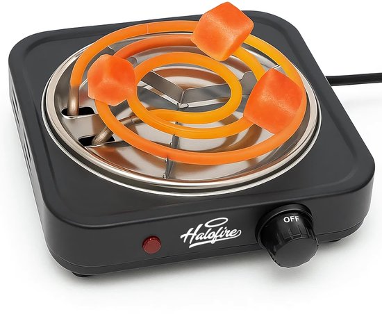 SnelShoppen - Halofire Elektrische Waterpijp Fornuis 1000W - Krachtige Aansteker voor Natuurlijke Shisha Kolen - Ideaal voor Camping, Feest en Buiten
