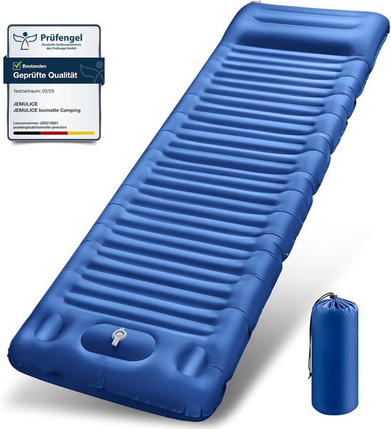 SnelShoppen - Isomat voor camping 12 cm ultradik opblaasbare matras met voetpomp, waterdicht, ultralicht, compacte slaapmat voor outdoor, wandelen, te