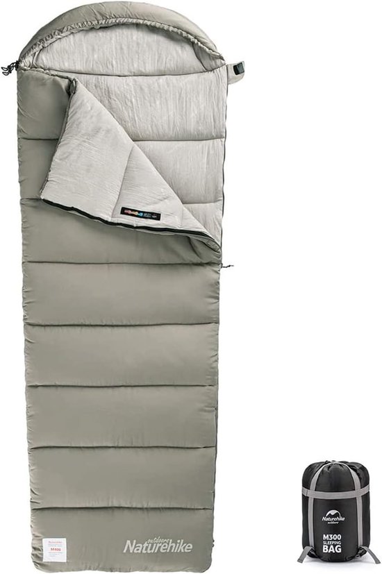 SnelShoppen - Katoenen Slaapzak met Capuchon, 3 Seizoenen, Lichtgewicht, Draagbaar en Splitsbaar, Waterdicht voor Camping, Reizen, Outdoor, Volwassene