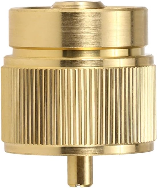 SnelShoppen - KFI Gas Adapter Converter voor Camping Stoven, EN417 Ventiel naar 1lb Propaan Tank, Hoogte- en Efficiëntie, Koper, 3cm x 3.5cm, Ideaal v