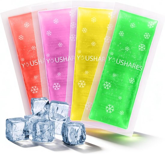SnelShoppen - Kleine Koelpacks voor Insuline Reiskoffer - 4 Stuks Herbruikbare Gel Koelpacks voor Insuline Koeltas, Langdurige Koeling, Kleurig en Ide