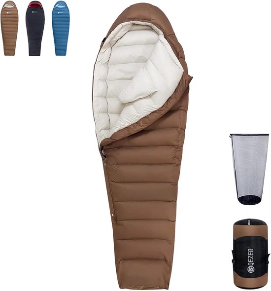SnelShoppen - Lichtgewicht Dons Slaapzak 820 g - 4 Seizoenen Camping Slaapzak - Klein Opvouwbaar - 660FP Dons - Ideaal voor Trekking en Hiken