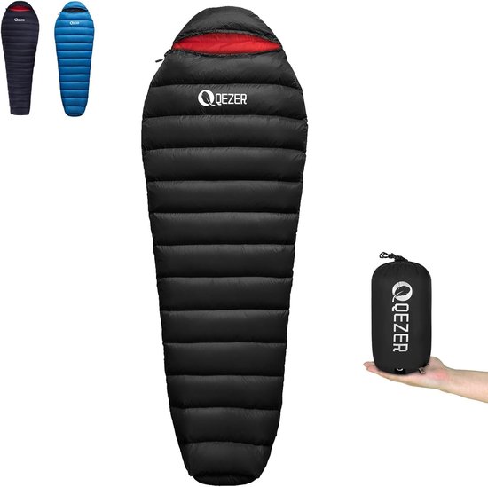 SnelShoppen - Lichtgewicht Dons Slaapzak 820 g - Compacte 4 Seizoenen Slaapzak met 650FP Dons - Ideaal voor Camping, Trekking en Hiking
