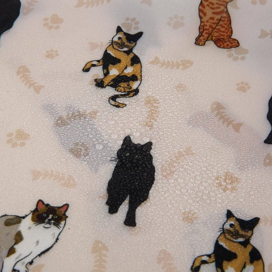 SnelShoppen - Lichtgewicht Opvouwbare Geïsoleerde Lunchtas Waterbestendige Koeltas voor School, Werk, Picknick, en Camping - Beloved Cats Beige