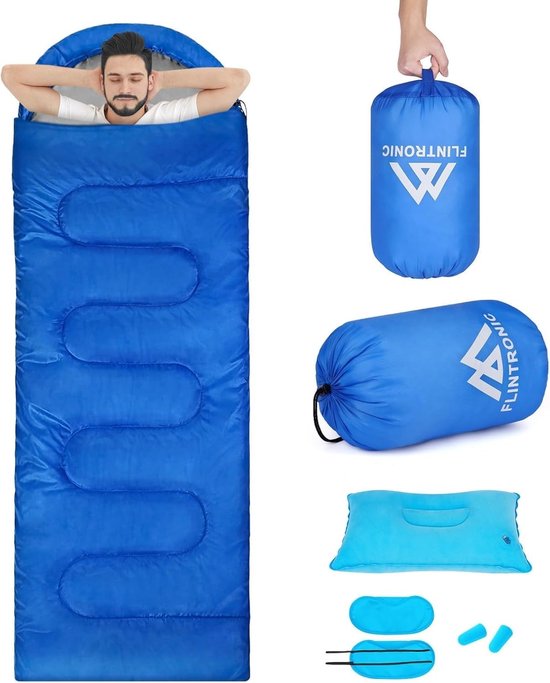 SnelShoppen - Lichtgewicht Slaapzak voor Camping, Outdoor, Hiking en Reizen - Compacte 210 x 75 cm Polyester Slaapzak met Hollow Cotton Vulling voor C