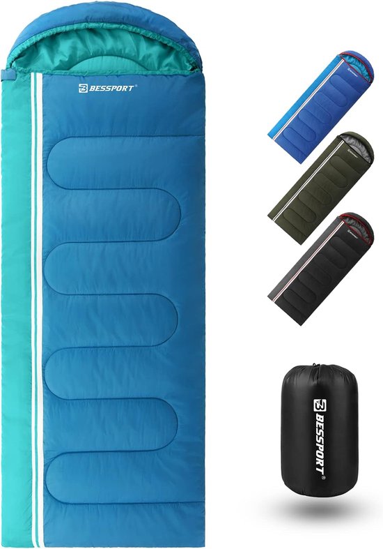 SnelShoppen - Lichtgewicht Waterproof Slaapzak voor Camping 3-4 Seizoenen, Geschikt voor 5°C tot 15°C, Ruim en Comfortabel voor Volwassenen