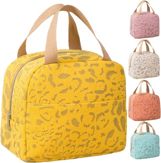 SnelShoppen - Lunch Bag, Schattige Isolerende Vouwbare Lunch Box, Herbruikbare Waterdichte Lunch Tas voor Vrouwen, Mannen, Kinderen, Studenten, Reis,