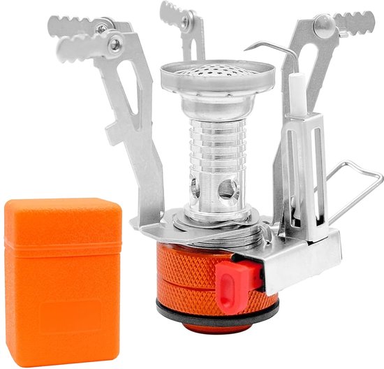 SnelShoppen - Mini Gaskooktoestel Campingkooktoestel 3000 W Draagbare Gasstove Opvouwbaar met Draagdoos Voor Outdoor Kamperen Wandelen Trekking Pickni