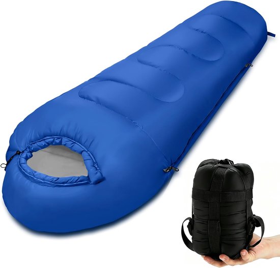 SnelShoppen - Mummy Slaapzak Volwassenen Zomer Lichtgewicht 100 g/m² 3 Seizoenen Compact voor Kamperen Hiking Backpacking 220 x 80 x 50 cm